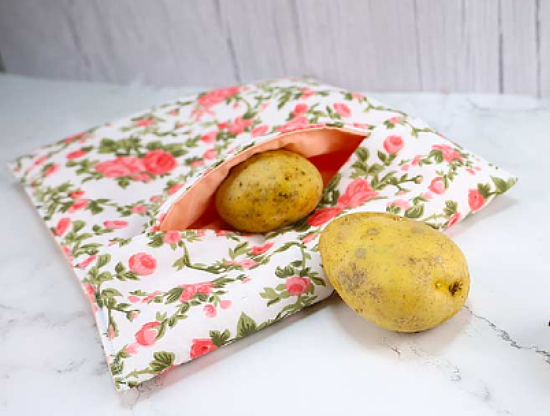 Make Quick Baked Potatoes with a Microwave Potato Bag - Quilting Digest